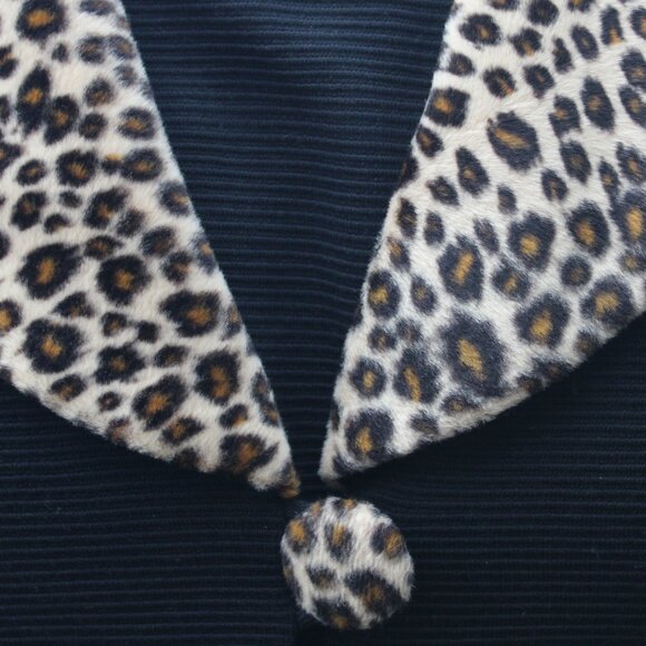 Vintage D. J. Summers Black and Gold Leopard Print Blazer Jacket - Medium - Picture 5 of 8